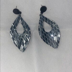 Silver Geometric Dangle Earrings